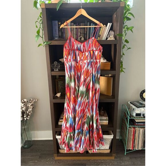 NWT Guadalupe Amira Patterned Red Maxi Dress Size Medium  $175 MSRP - Picture 4 of 9